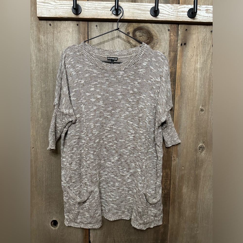 Express Tunic Pocket Sweater in Light Brown Size XS/S Women’s